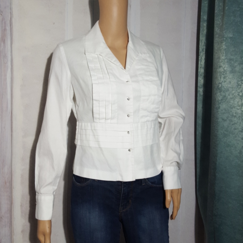 Jones New York PS White Cotton Blazer